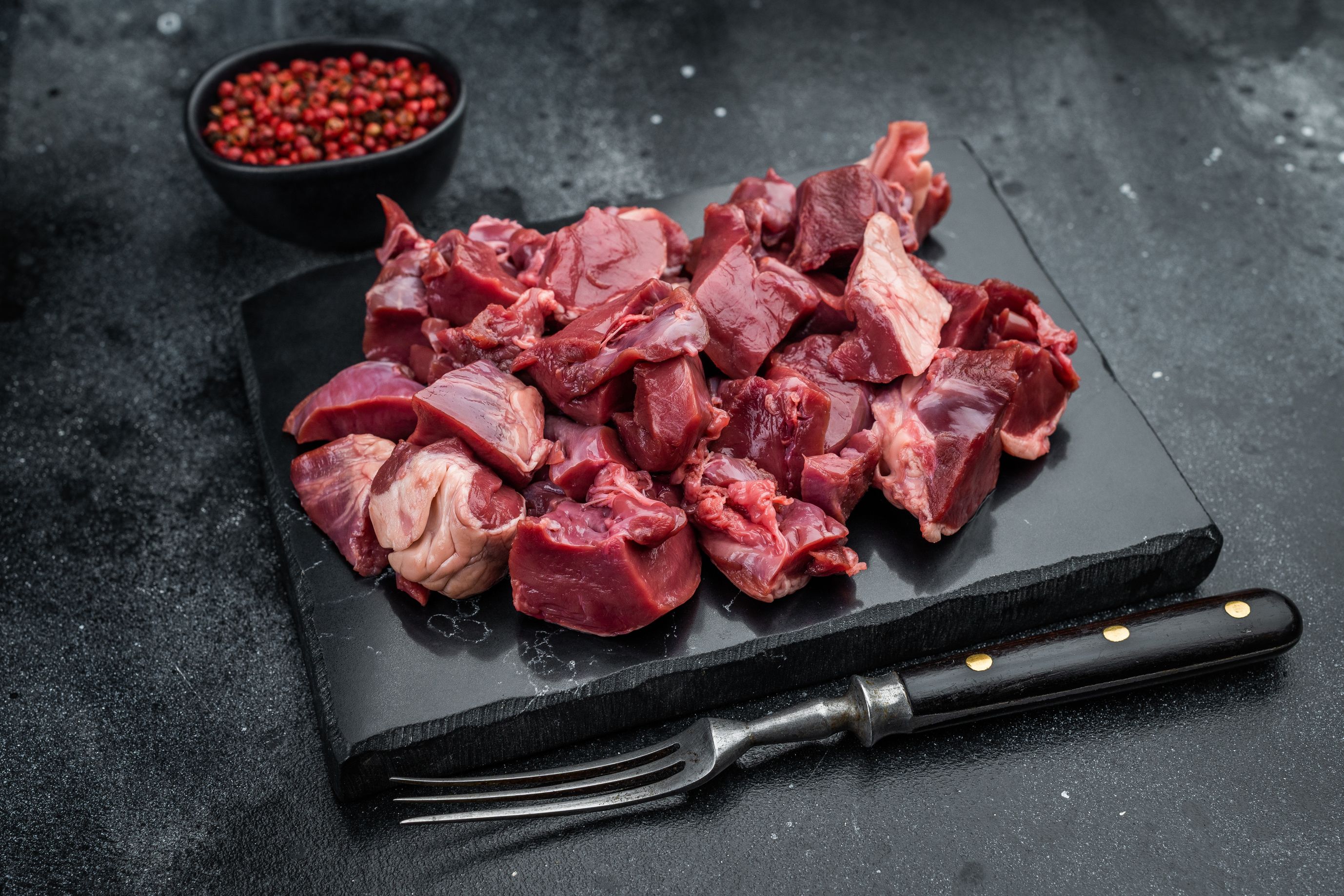 diced lamb